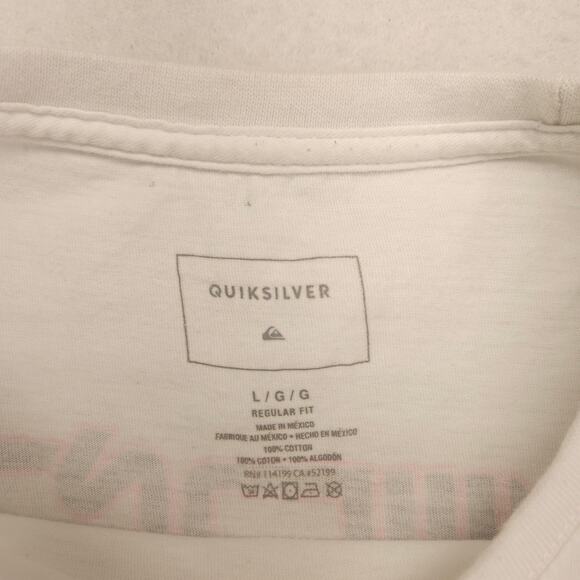 Quiksilver Crew Neck Short Sleeve Graphic T Shirt Mens Size Large L White - Picture 3 of 9